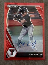 2021 Panini Prizm Draft Picks Red Prizm #PDP126 Cal Conley Auto /50 Braves