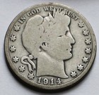 1914 Barber Silver Half Dollar - Good, 50C coin