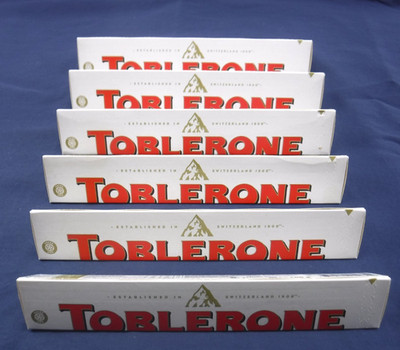Lot of 6 Toblerone White Chocolate, 100 g  Bars - Expiration Date 11 1 2026