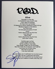 SONNY SANDOVAL SIGNED ALIVE P.O.D SINGER LYRIC SHEET AUTOGRAPH AUTHENTIC COA