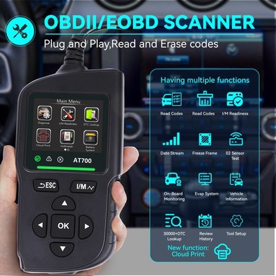 OBD2 Scanner,Code Reader Automotive Engine Light Check Scan Tool O2 Sensor Black