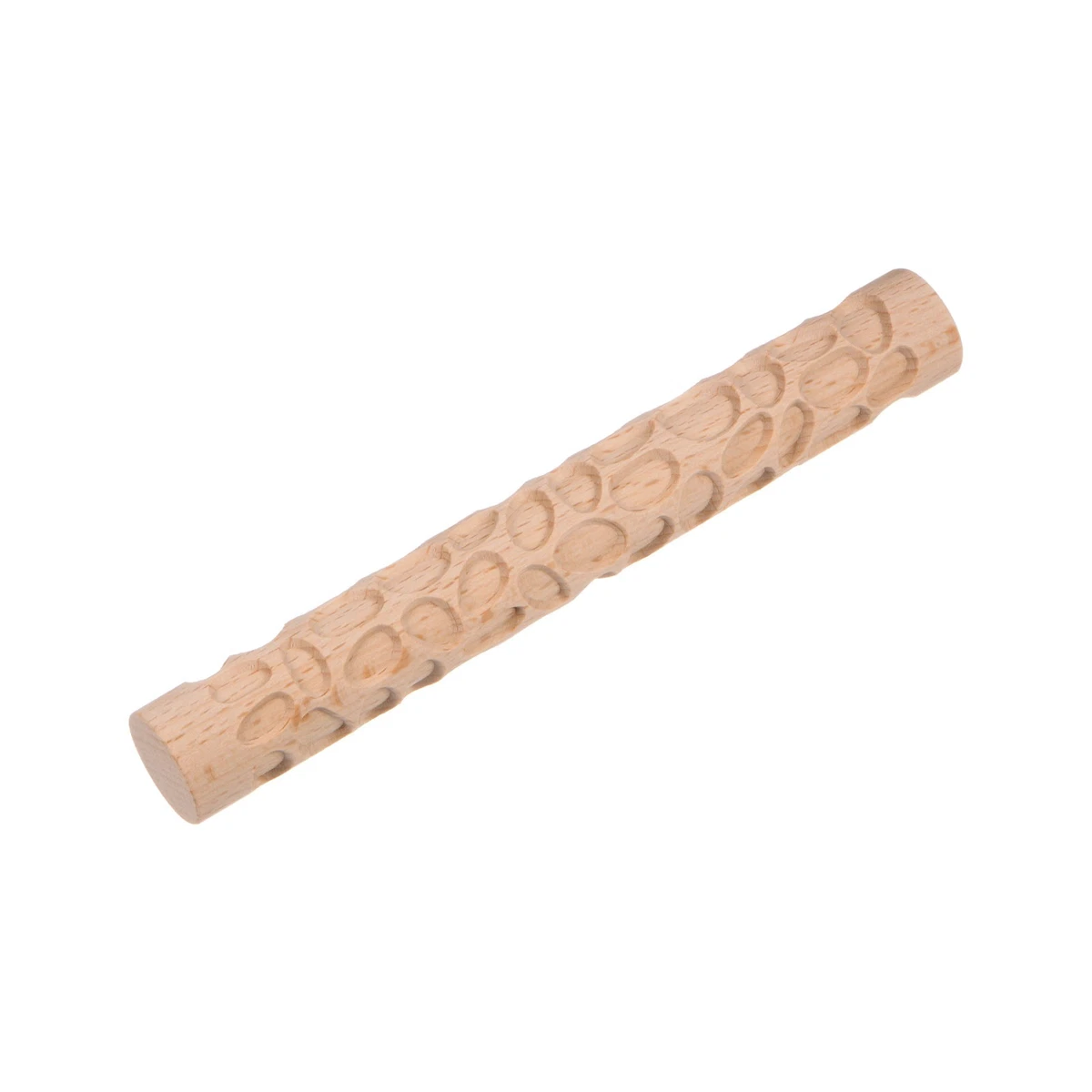 Wood Clay Roller Cobblestone Texture Rolling Emboss Beech 15cm x 2cm