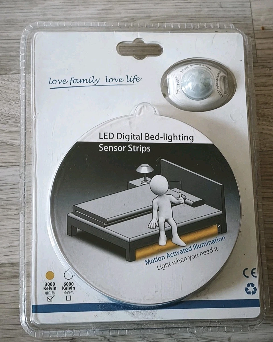 Luz de cama LED digital sensor de movimiento luz nocturna NUEVO 3000K
