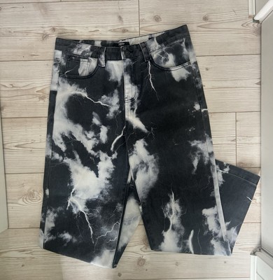 Jaded London Skate Fit Jeans Lightning Cloud Print Herren Hose W34 L32 Relax