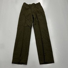 Vintage 80s USA Military Pants Trousers Wool Serge Army Green 2234 31R 1980s