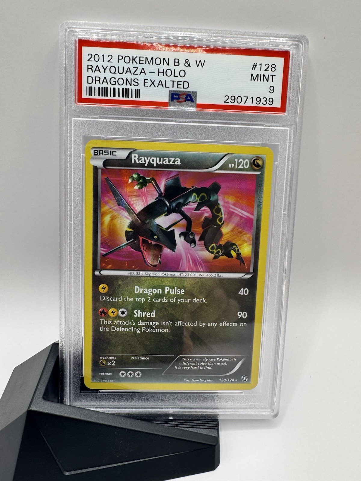 POKEMON DRAGONS EXALTED RAYQUAZA #128 SECRET RARE HOLO PSA 9 MINT