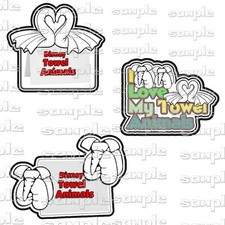 Disney Towel Animal 3 pc mm Scrapbook Paper Piece Piecing Die Cut