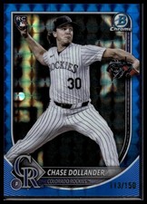 2025 Bowman Chrome #62 Chase Dollander Blue Geometric #/150 Rookie SN,RC