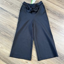 BODEN Ponte Wide Leg Pants Black Crop Trouser 2 Petite Belted Pull On Stretch