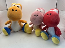 Yoshi Plush Orange Pink Red Used Lot 7    8    Super Mario Nintendo
