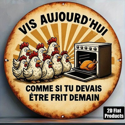 Country Chicken Theme Rustic Style Kitchen Tin Metal Signs Home Décor 8x8