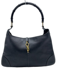 Auth Gucci Bamboo Handle Jackie Leather Hand Bag NS121110