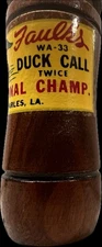 Vintage Faulk's Duck Call WA-33 Lake Charles, IA. Mint Label Appears Unused