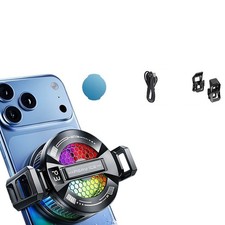Phone Cooler with Tri Color RGB Effect Smart Temp Regulation for Gamers