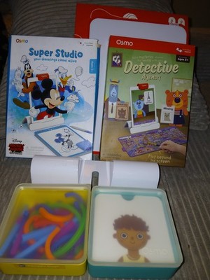 Osmo Learning Bundle Lot Play Mat, Based, Super Studio, Detective Agency, Plus