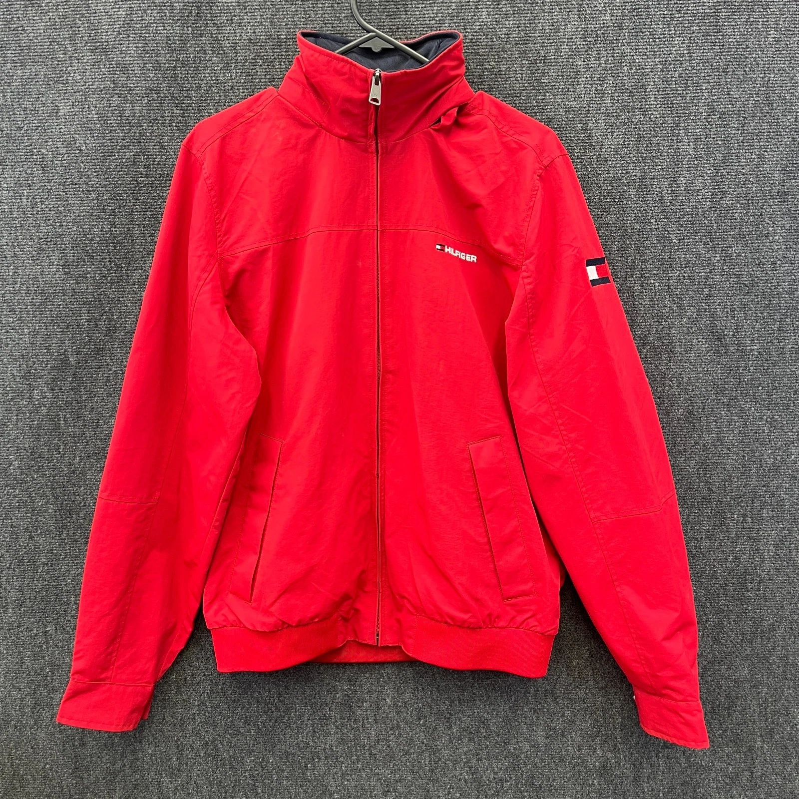 Tommy Hilfiger Mens Yacht Windbreaker Jacket Red Lined Full Zip Hooded Size XS
Opens in a new window