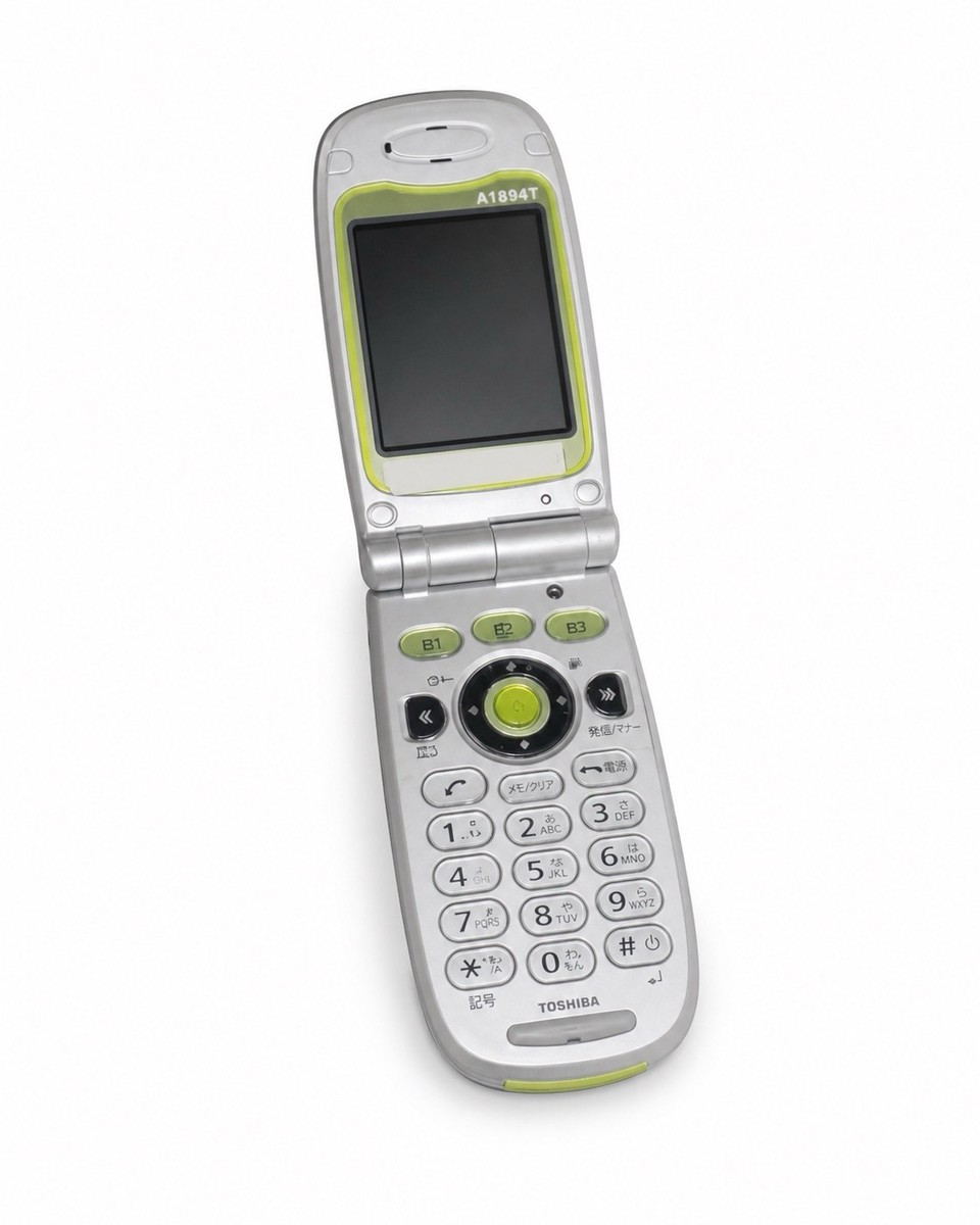 Toshiba A1304TII AU KDDI Flip Phone Green w/ Battery & Charger