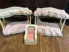 Vintage 1980's Lot Of 3 Pieces Of Barbie Furniture 2 1982 Beds 1 1983 Chair