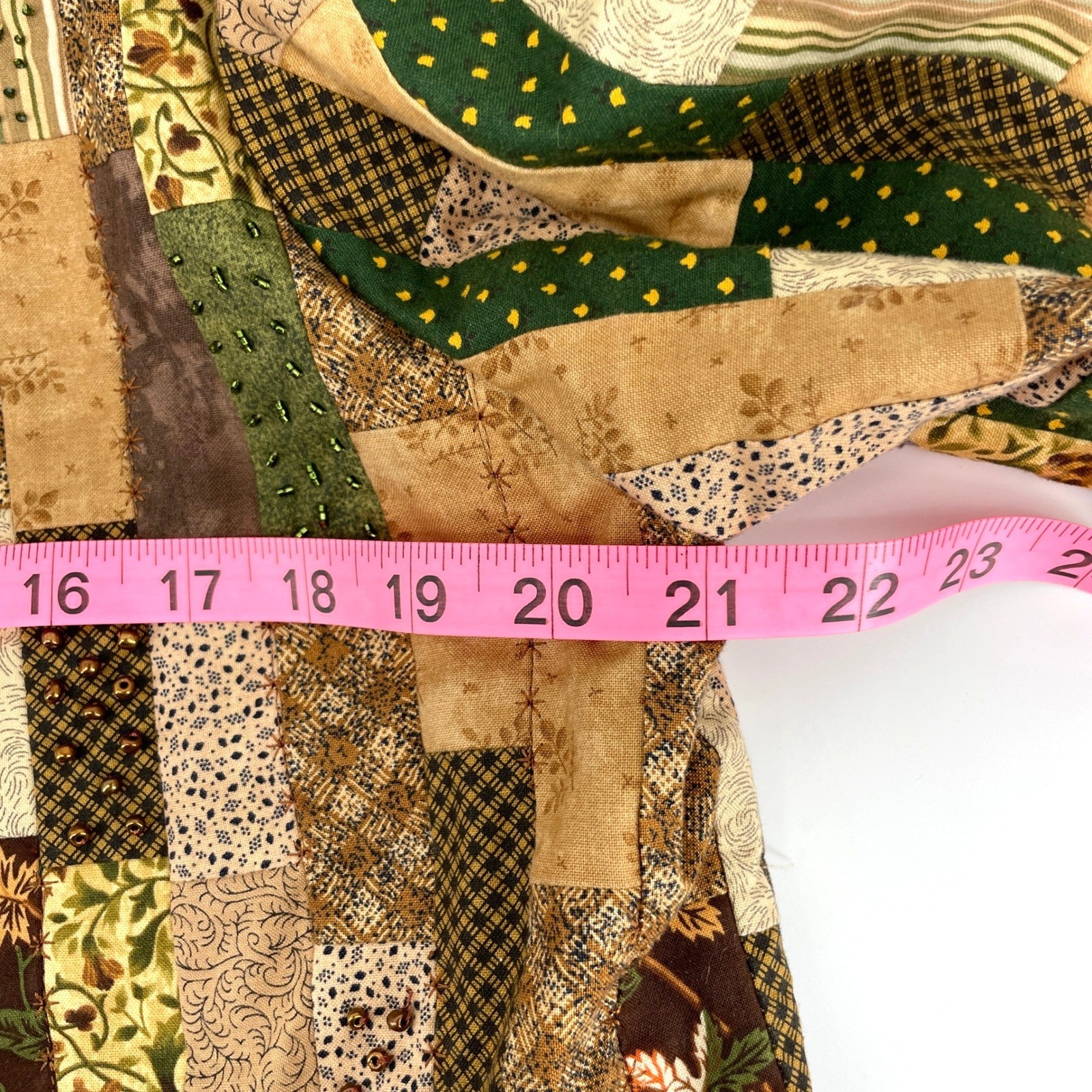 Patchwork Quilted Jacket Cottage Granny Core Peas… - image 5