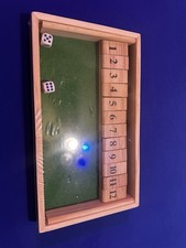 Wood 12 Numbers Shut The Box Game - 2 Player Tabletop Version Classic Board