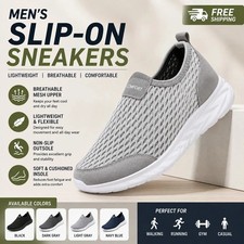 Mens Slip On Shoes Casual Athletic Running Gym Walking Tennis Sneakers