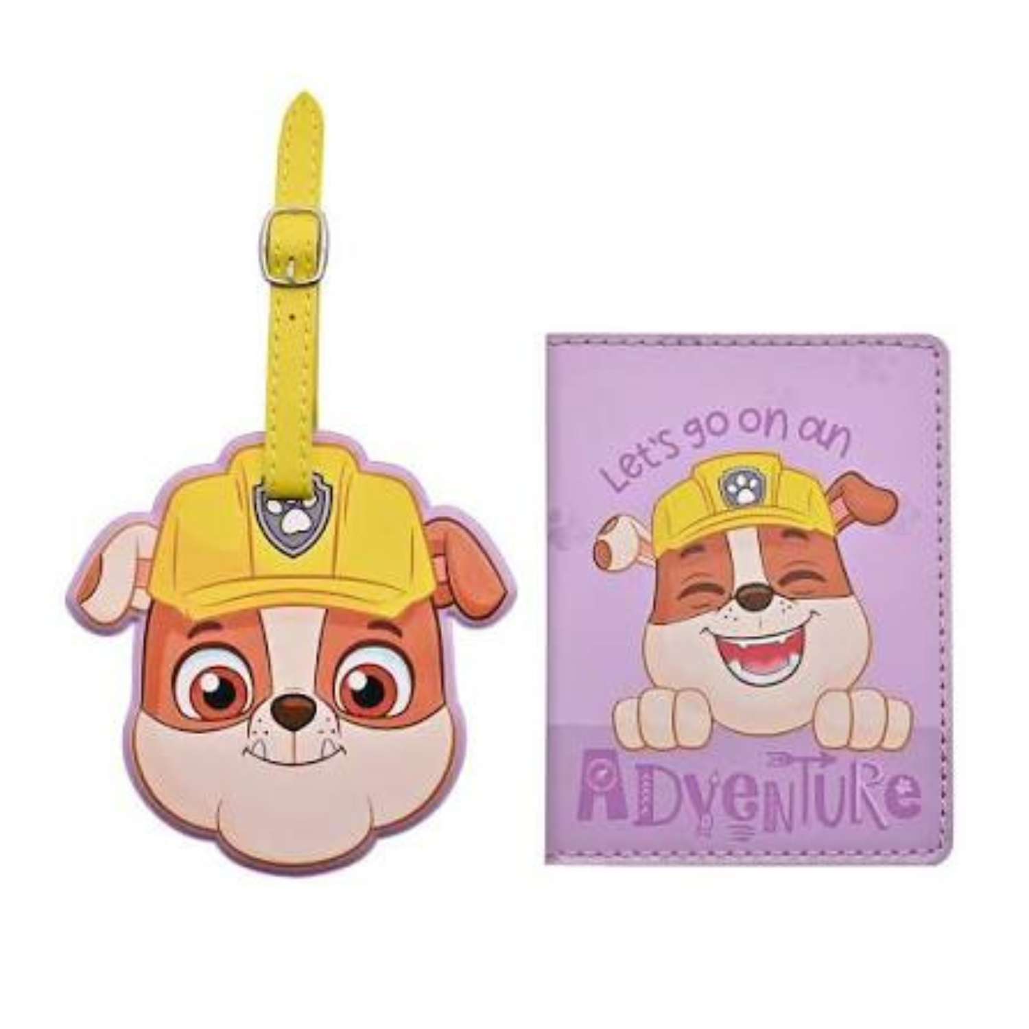 Paw Patrol Rubble PU Leather Passport and Luggage Tag Multi