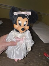 Vintage Disney Applause Minnie Mouse 10" Vinyl Plush Wedding Bride Doll