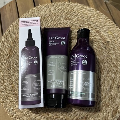 Bundle Dr. Groot 3 PCS Shampoo Hair Thickening Conditioner And Miracle In Shower