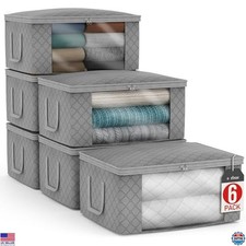 Medium Foldable Clothes Storage Bags - 11 Set with Clear Window  Handles