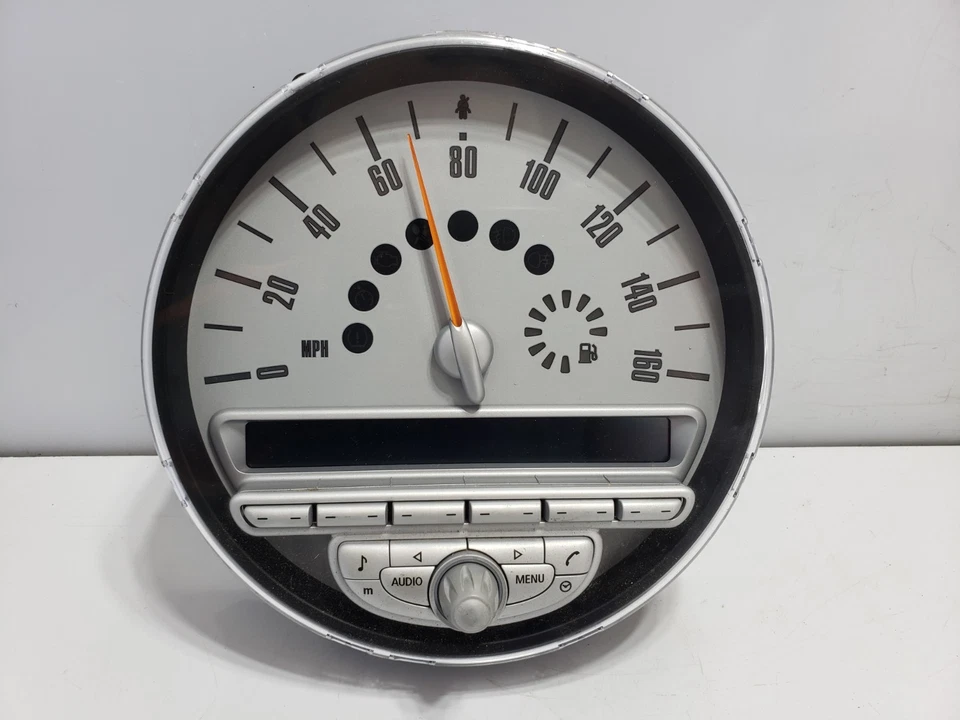 ✅ 08-10 OEM Mini Cooper R55 Clubman cuadro de instrumentos velocímetro MPH blanco Foto 2 de 4