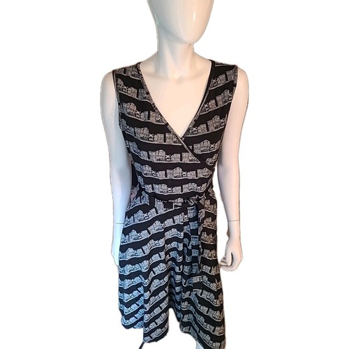 Vestido Effies Corazón Negro L Molino de Viento Estampado Holandés Caprichoso Retro Ecléctico Artístico - Imagen 12 de 18