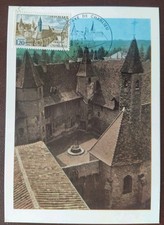 Carte Premier 1er Jour Timbre Abbaye De Charlieu N° 1712 Oblitéré Charlieu 1972