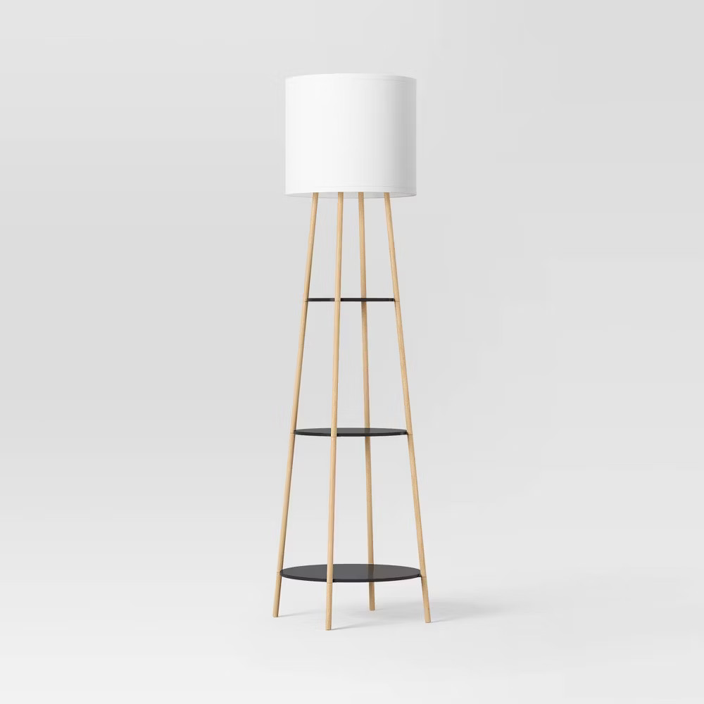 Floor Lamp with Shelves BlackNatural - Threshold 11390₽