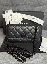 CHANEL 2.55 reissue SO BLACK WOC phone holder on chain