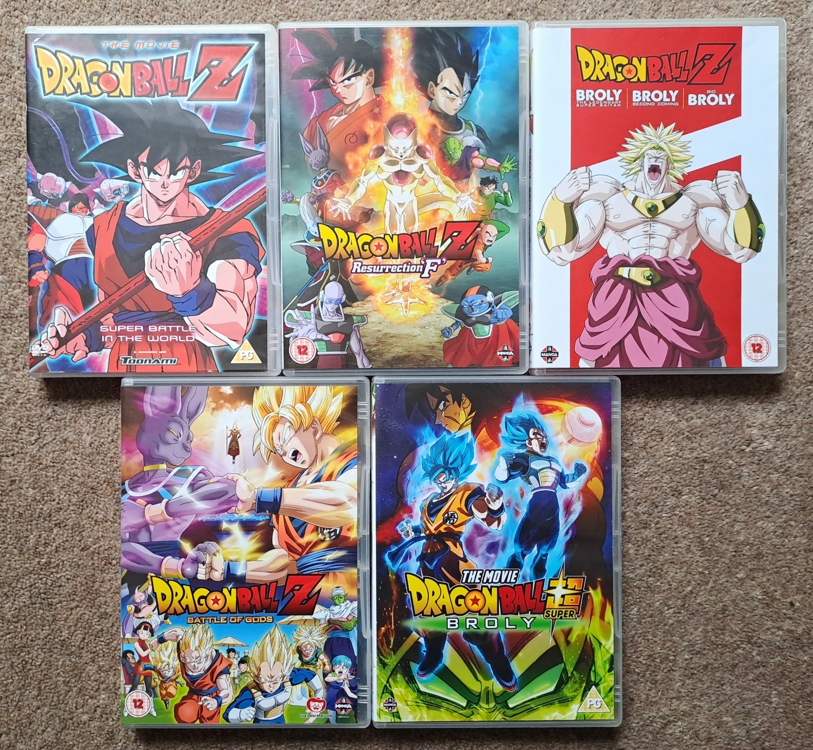 Dragon Ball Z DVD Collection 5 Titles Broly Resurrection Manga DVD Region 2