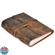 Leather Village Vintage Leather Journal A4 Brown 240 Lined Pages for Travel