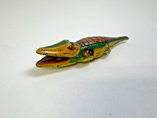 Vintage Small 6.5" Tin Litho Crocodile Alligator wind up toy, GAMA, WEST GERMANY