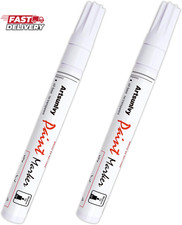 White Paint Pens Marking Pens Permanent Markers - 2 Pack Oil Based Waterproof Ma