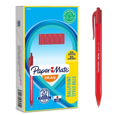 Paper Mate InkJoy 100RT Retractable Ballpoint Pens   Medium Point (1.0mm)   Red 
