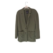 Madewell Diamond Jacquard Shaw Blazer Green Quilted Neutral Single Breasted XS