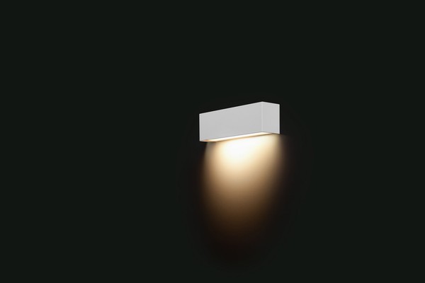 Wandleuchte E14 Weiß Metall Modern Dezent Eckig Flur Treppenhaus Innen-image