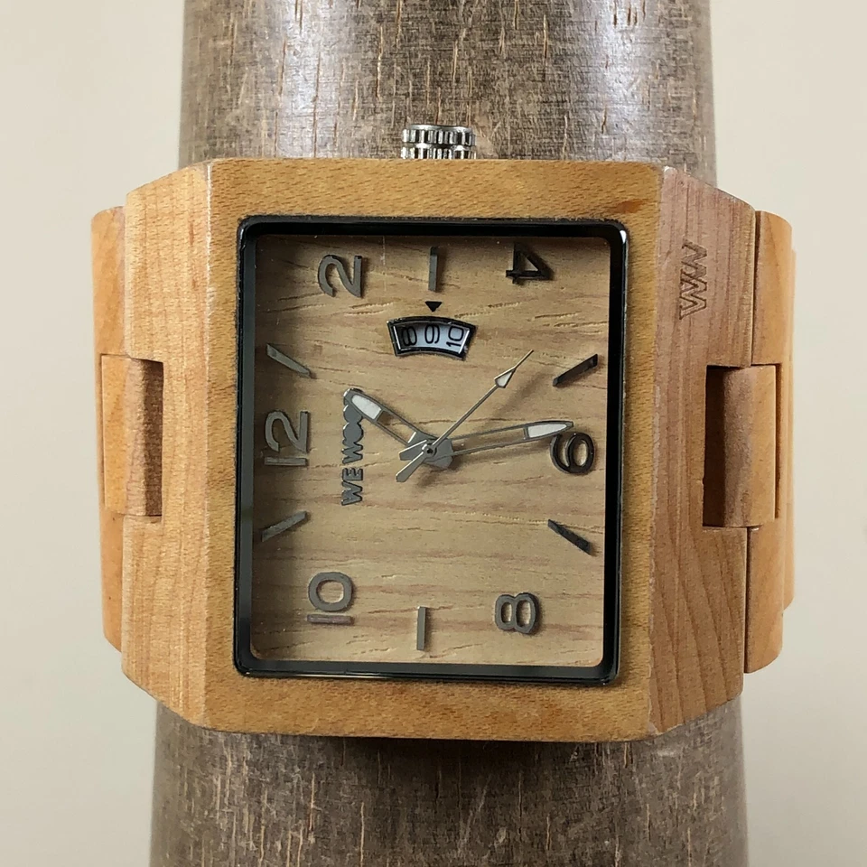 WeWood F13-185 Reloj Hombre Fecha 100% Madera Natural Cuarzo Analógico 46mm 7 1/4" Foto 2 de 4