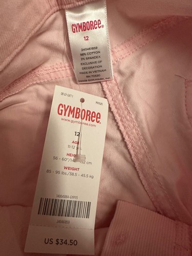 Gymboree Girls Regular 12 Pink Cotton Heart Pocket Pants NWT - Picture 2 of 3
