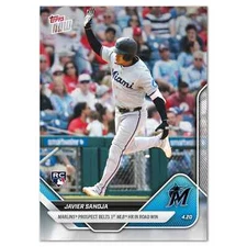 2025 MLB Topps NOW 92 JAVIER SANOJA MIAMI MARLINS ROOKIE 1ST HR  PRESALE