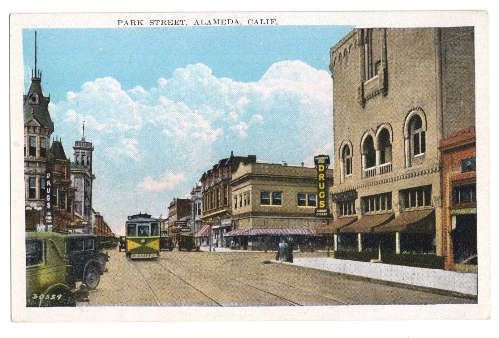 Park Street Drug Store Trolley Car in Alameda CA OLD