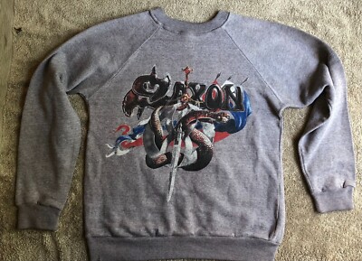 Saxon Crusader Tour 1984 Vintage Sweat shirt belonged to Graham Oliver