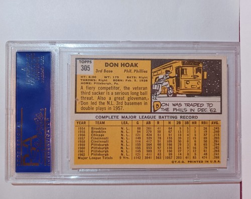1968 & 1963 DON SHAW & DON HOAK TOPPS GRUPPE VON 2 PSA BASEBALLKARTEN #8039 - Bild 5 von 5