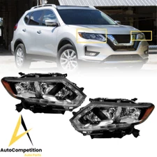 For 2014-2016 Nissan Rogue Headlights Assembly Halogen Pair Left and Right Lamps