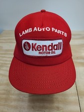 Kendall Motor Oil Trucker Hat Red Snapback Patch Foam/Mesh Cap Auto Parts USA