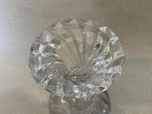 Clear Crystal Candlestick Holders For Pillar Taper, 7" Tall, 3 3/4" Diameter - Picture 5 of 6